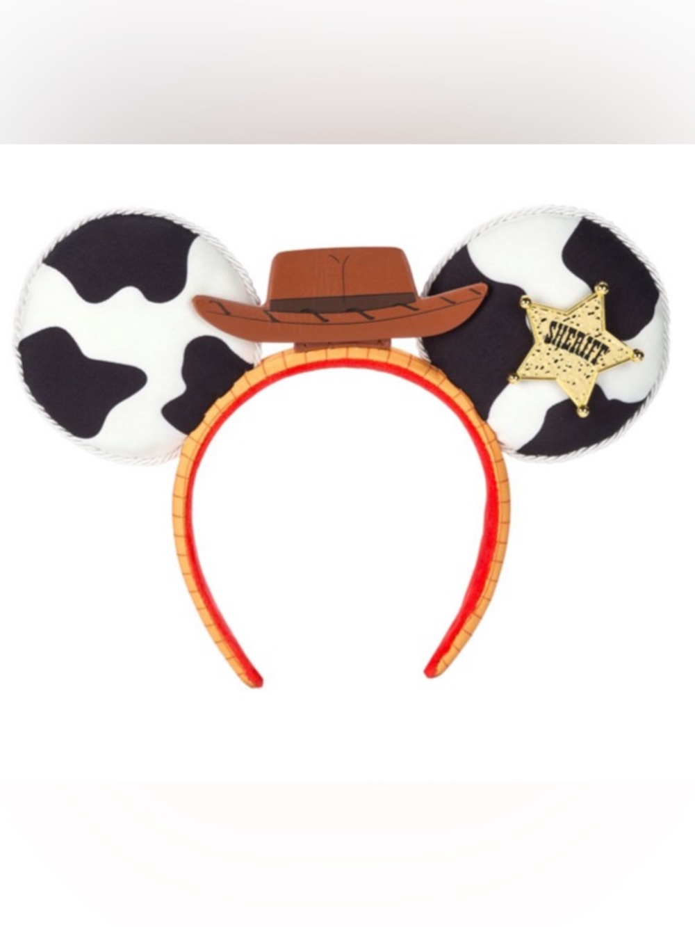 Disney Sheriff Woody Ears Headband - White, Black, Brown, Gold, Red